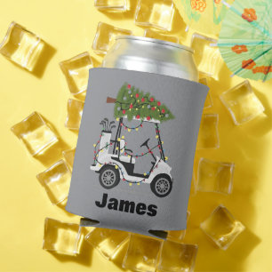 Enfriador De Latas Nombre Personalizado Golfista Navidad Carro de Gol