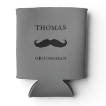 nombre personalizado gris bigote Groomsman