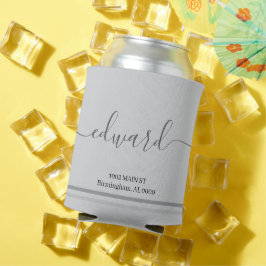 Enfriador De Latas Nombre personalizado gris claro