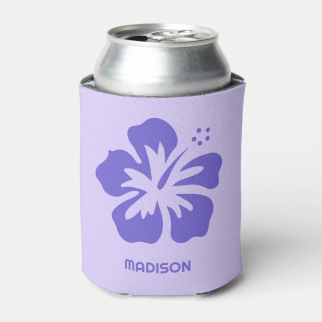 Enfriador De Latas Nombre personalizado Hibiscus (Lata Anverso)