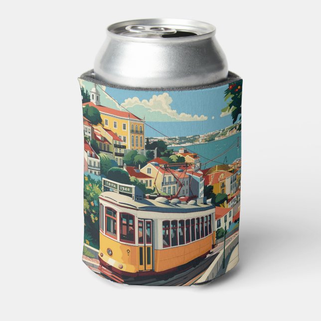 Enfriador De Latas Nombre personalizado Lisboa Portugal (Reverso de la lata)