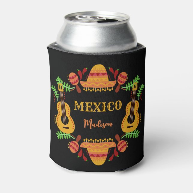 Enfriador De Latas Nombre personalizado México (Reverso de la lata)