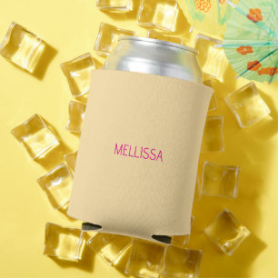 Enfriador De Latas Nombre personalizado minimalista crema