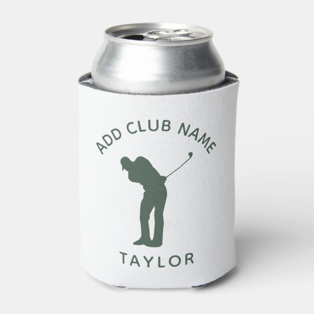 Enfriador De Latas Nombre personalizado Nombre del club de golf verde (Lata Anverso)