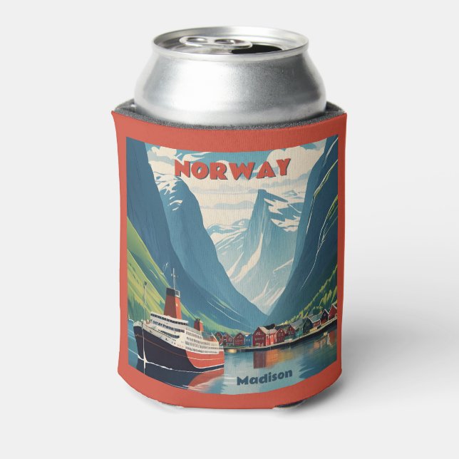 Enfriador De Latas Nombre personalizado Noruega (Reverso de la lata)