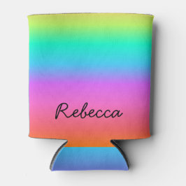 Enfriador De Latas Nombre personalizado Orgullo arcoiris Pastel