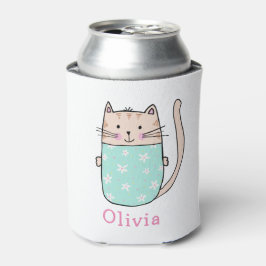 Enfriador De Latas Nombre personalizado personalizado del gato de cor