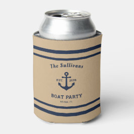 Enfriador De Latas Nombre personalizado Tan Ancla Fiesta en Barco Reu