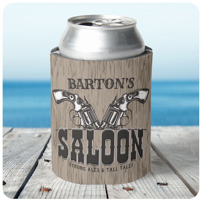 Enfriador De Latas NOMBRE personalizado Wild West Gun Revolver Saloon (Subido por el creador)