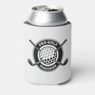 Enfriador De Latas Nombre personalizado y golf de texto