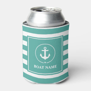 Enfriador De Latas Nombre rayado del barco de la cuerda náutica del
