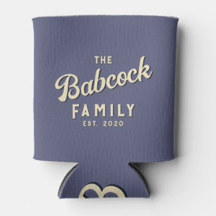 Enfriador De Latas Nombre retro familiar Lavanda Brisa & Año