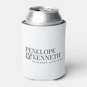 Enfriador De Latas Nombres de Boda Personalizados Clásicos Elegantes
