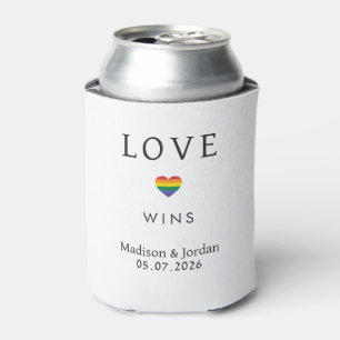 Enfriador De Latas Nombres personalizados / Texto Arcoíris LOVE