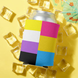 Enfriador De Latas Nonbinary Pansexual Dual Pride Flag