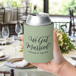 Enfriador De Latas Nos Casamos Recepción de Boda Verde