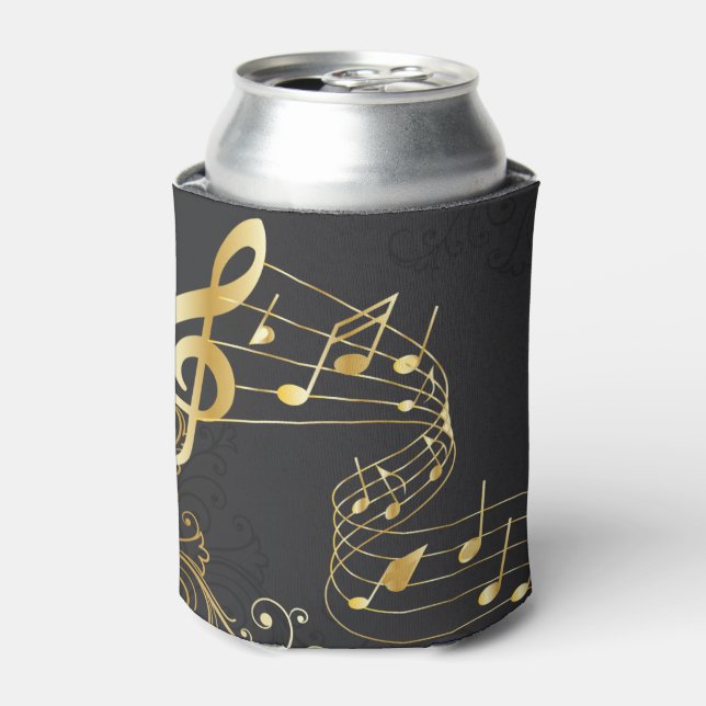 Enfriador De Latas Nota musical Diseño dorado de lujo (Lata Anverso)
