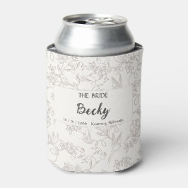 Enfriador De Latas Novia con estampado floral blanco Fiesta de Boda