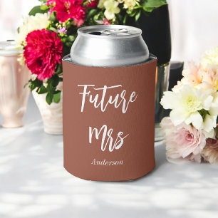 Enfriador De Latas Novia Marrón Blanco Futuro Sra. Elegante 
