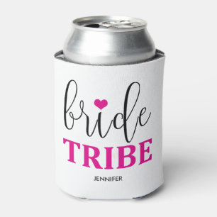 Enfriador De Latas Novia Tribu Magenta Corazón Cute Damas de Honor