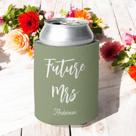 Enfriador De Latas Novia Verde Blanco Futuro Sra Elegante
