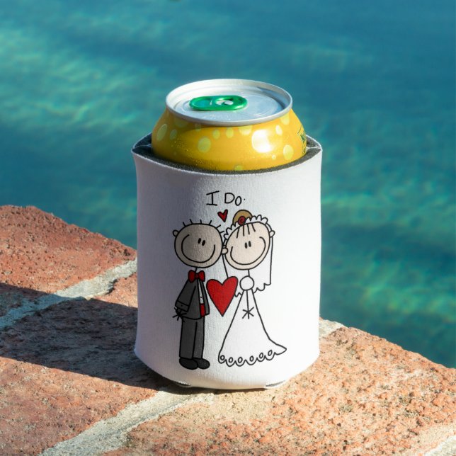Enfriador De Latas Novia y Groom Stick Figures Boda (Piscina in situ)