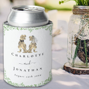 Enfriador De Latas Novia y Novio Dinosaurio Personalizado Lata Refres