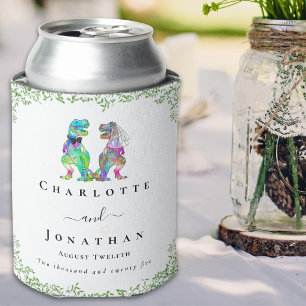 Enfriador De Latas Novia y Novio Dinosaurio Personalizado Lata Refres