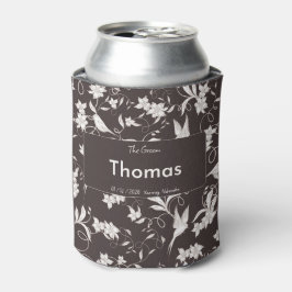 Enfriador De Latas Novio con estampado floral oscuro Fiesta de Boda
