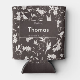 Enfriador De Latas Novio con estampado floral oscuro Fiesta de Boda