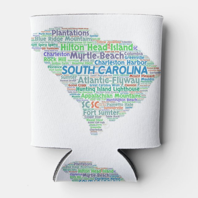 Enfriador De Latas Nube Mundial de Carolina del Sur (Anverso)