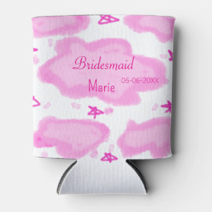 Enfriador De Latas nubes rosas estrellas pastel bridesmaid giratorio 