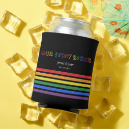 Enfriador De Latas Nuestra historia comienza bandera LGBTQ arcoíris p