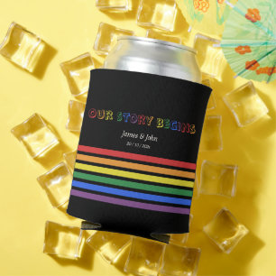 Enfriador De Latas Nuestra historia comienza bandera LGBTQ arcoíris p