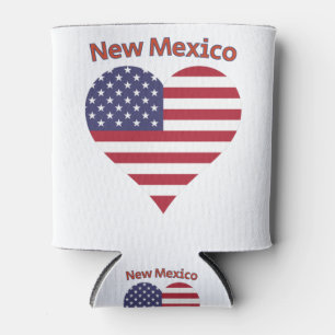 Enfriador De Latas Nuevo México Corazón de Bandera Americana