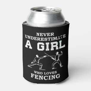 Enfriador De Latas Nunca subestimes a un Chica al que le encanta esgr