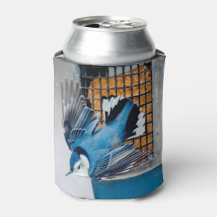 Enfriador De Latas Nuthatch blanco en nieve - foto original