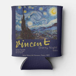 Enfriador De Latas Obra maestra vintage azul noche estrellada de Van 