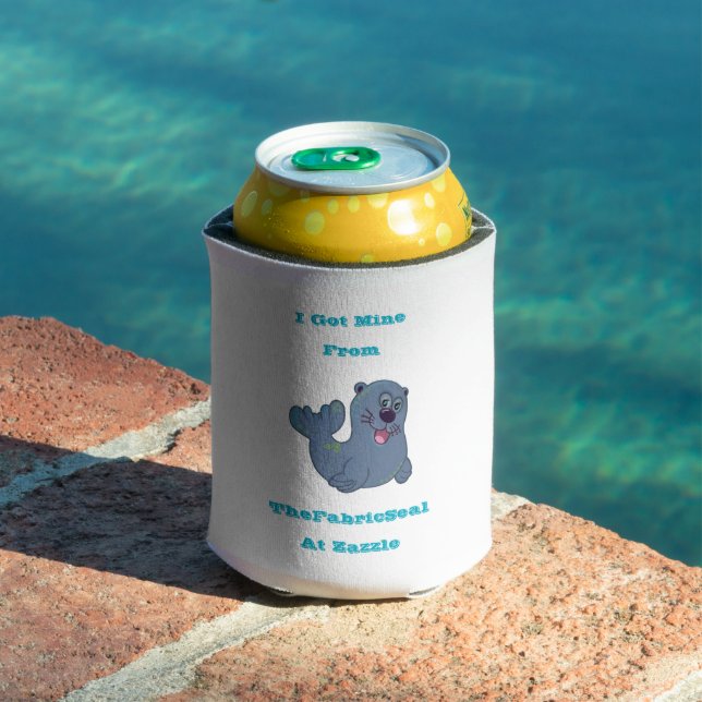 Enfriador De Latas Obtuve El Mío Del Sello De Tela En Zazzle (Piscina in situ)