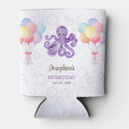 Enfriador De Latas Octopus Balloon Purple Bubble Kids Cumpleaños