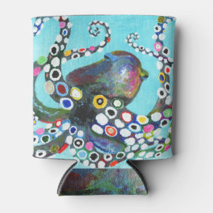 Enfriador De Latas Octopus vibrante: Ilustracion acrílico
