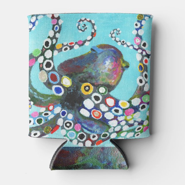 Enfriador De Latas Octopus vibrante: Ilustracion acrílico (Anverso)