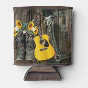 Enfriador De Latas Oeste de Caballo Bostaza Guitarra girasoles