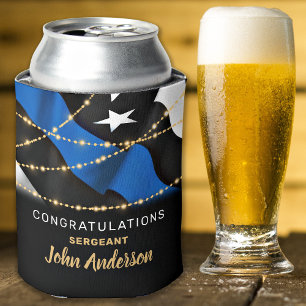 Enfriador De Latas Oficial de policía Fiesta de Jubilación Línea Azul