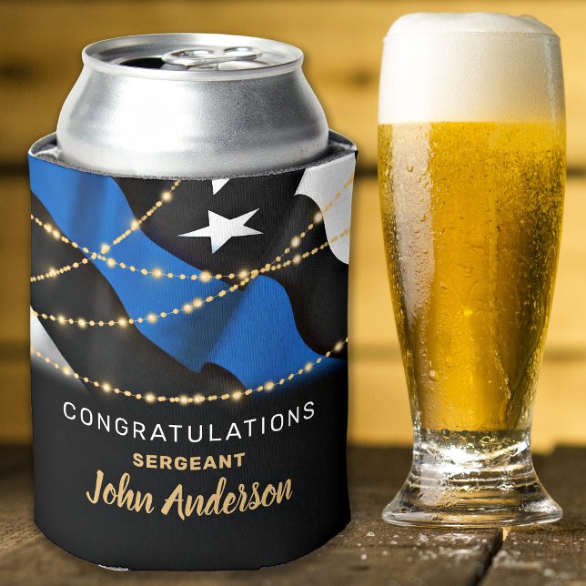 Enfriador De Latas Oficial de policía Fiesta de Jubilación Línea Azul (Subido por el creador)