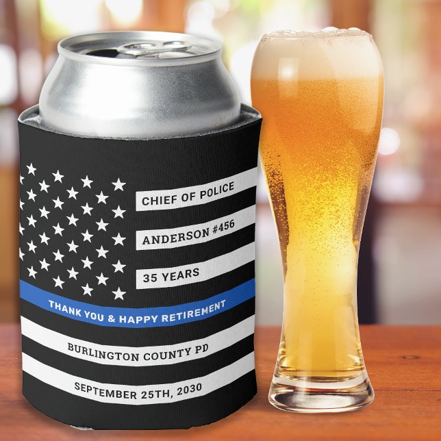 Enfriador De Latas Oficial de policía Fiesta de Jubilación Línea Azul (Subido por el creador)