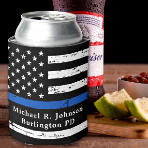 Enfriador De Latas Oficial de policía personalizado con bandera delga