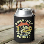 Enfriador De Latas Ofishally Retired Funny Fishing<br><div class="desc">Diseño lindo tipo vintage con la frase "O-FISH-ALLY RETIRED" ideal para padres,  abuelos ya retirados,  amantes de la pesca se puede regalar en cumpleaños,  navidad,  aniversarios o en cualquier ocasion.No lo piense y adquiera este lindo para amantes de la pesca ahora.</div>