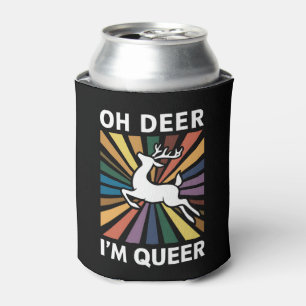 Enfriador De Latas Oh Ciervo Soy LGTB Orgullo Arcoíris Gay Lesbiana