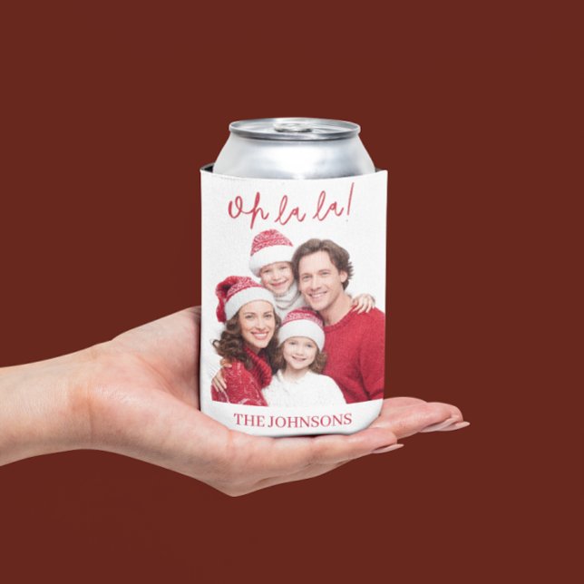 Enfriador De Latas Oh La La Personalized Photo Christmas Can Cooler (Subido por el creador)